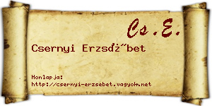 Csernyi Erzsébet névjegykártya