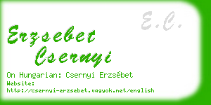 erzsebet csernyi business card